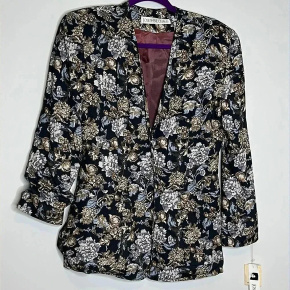 Vintage 1990 Floral One Button Blazer - Picture 1 of 10